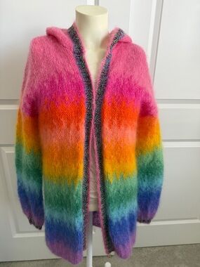 Rose Carmine Hooded Cardigan S/M